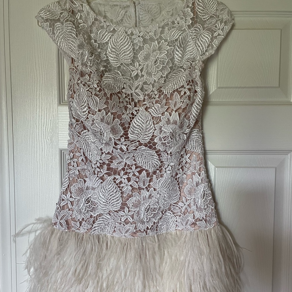 White Jovani size 2 cocktail/pageant/prom dress.